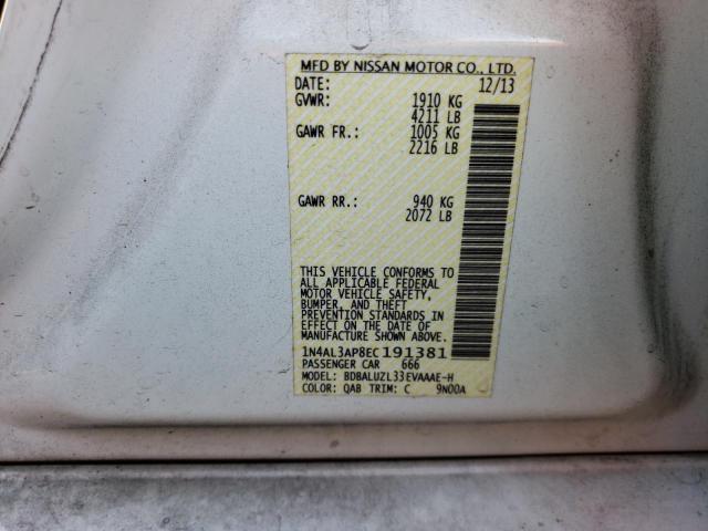 Photo 10 from auction – 2014 NISSAN ALTIMA with VIN 1N4AL3AP8EC191381