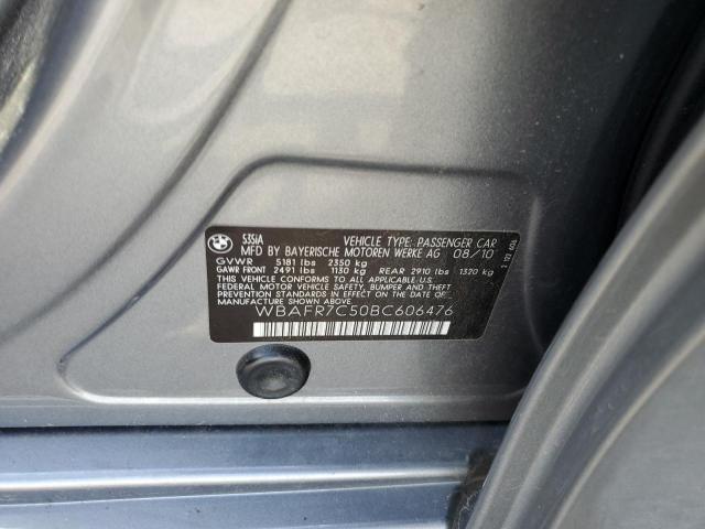 Photo 10 from auction – 2011 BMW 535 I with VIN WBAFR7C50BC606476