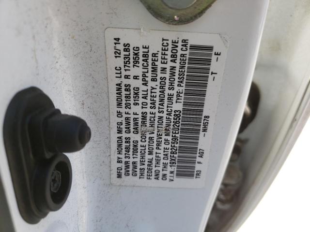 Photo 10 from auction – 2015 HONDA CIVIC LX with VIN 19XFB2F59FE026583
