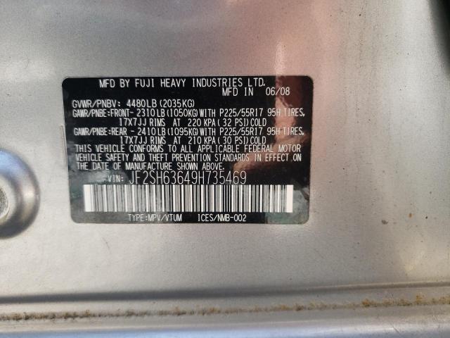 Photo 10 from auction – 2009 SUBARU FORESTER 2 with VIN JF2SH63649H735469
