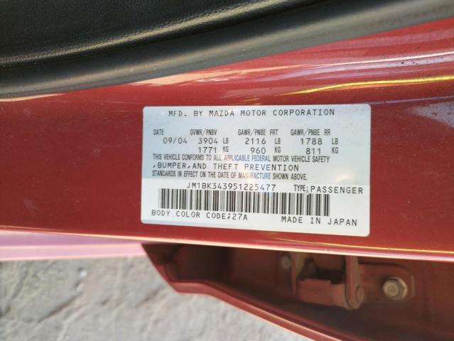 Photo 10 from auction – 2005 MAZDA 3 HATCHBAC with VIN JM1BK343951225477