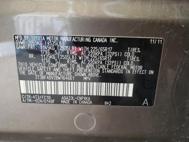 Photo 10 from auction – 2011 TOYOTA RAV4 with VIN 2T3BF4DV2BW164661