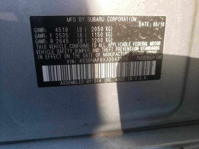 Photo 10 from auction – 2018 SUBARU LEGACY 2.5 with VIN 4S3BNAF6XJ3043515