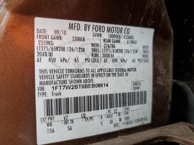 Photo 10 from auction – 2011 FORD F250 SUPER with VIN 1FT7W2BT6BEB08614