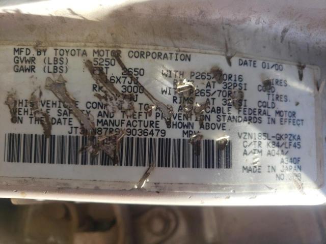 Photo 10 from auction – 2000 TOYOTA 4RUNNER SR with VIN JT3HN87R9Y9036479