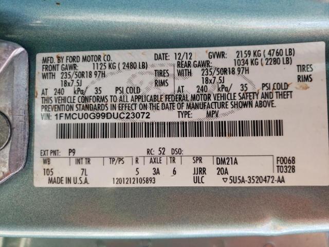 Photo 10 from auction – 2013 FORD ESCAPE SE with VIN 1FMCU0G99DUC23072