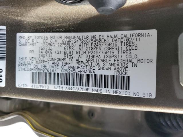 Photo 10 from auction – 2011 TOYOTA TACOMA DOU with VIN 3TMLU4EN9BM070187