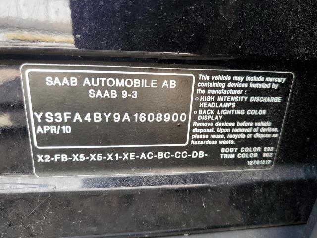 Photo 10 from auction – 2010 SAAB 9-3 2.0T with VIN YS3FA4BY9A1608900