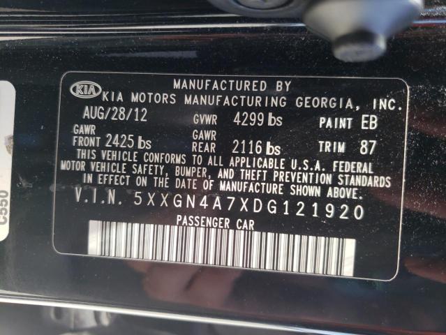Photo 10 from auction – 2013 KIA OPTIMA EX with VIN 5XXGN4A7XDG121920