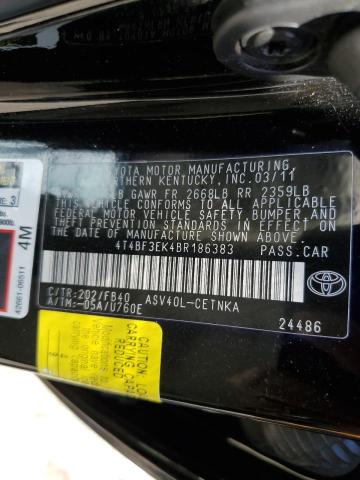 Photo 10 from auction – 2011 TOYOTA CAMRY BASE with VIN 4T4BF3EK4BR186383