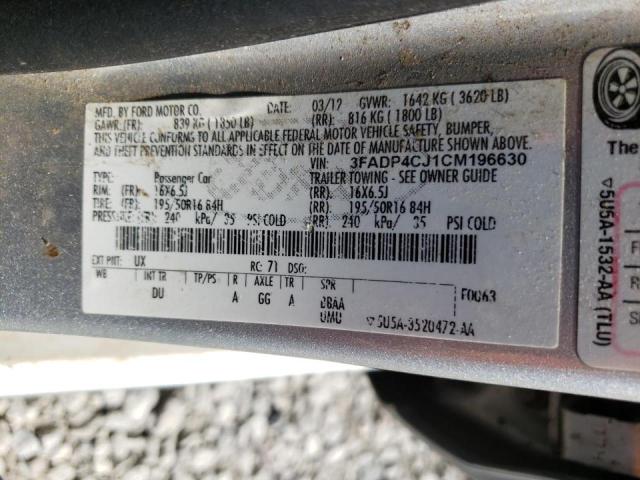 Photo 10 from auction – 2012 FORD FIESTA SEL with VIN 3FADP4CJ1CM196630