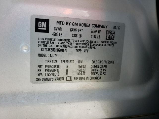 Photo 10 from auction – 2017 CHEVROLET TRAX LS with VIN KL7CJKSB0HB201673