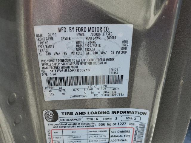 Photo 10 from auction – 2010 FORD F150 SUPER with VIN 1FTEW1E80AFB33218