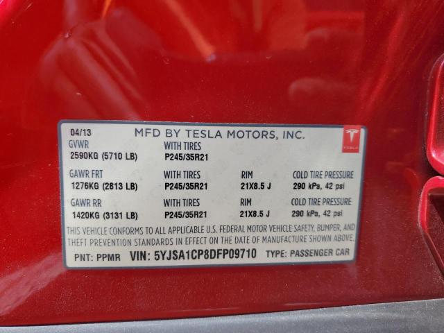 Photo 10 from auction – 2013 TESLA MODEL S with VIN 5YJSA1CP8DFP09710