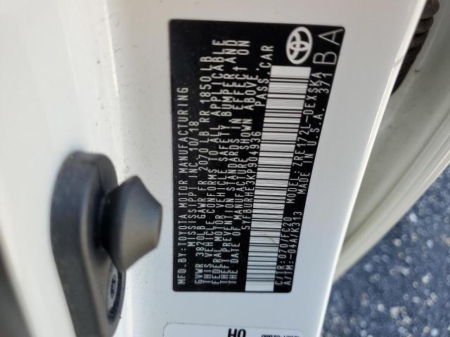 Photo 10 from auction – 2019 TOYOTA COROLLA L with VIN 5YFBURHE3KP904936