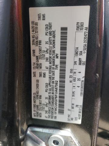 Photo 10 from auction – 2015 FORD ESCAPE SE with VIN 1FMCU0G76FUA87582