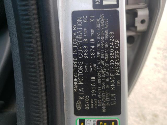 Photo 10 from auction – 2006 KIA RIO with VIN KNADE123X66034238