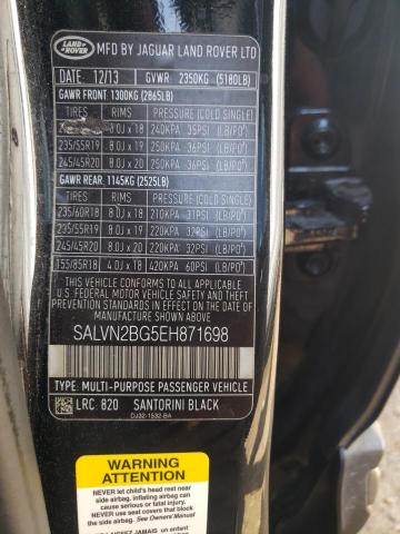Photo 10 from auction – 2014 LAND ROVER RANGE ROVE with VIN SALVN2BG5EH871698