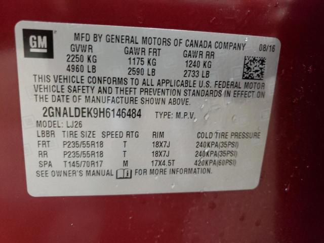 Photo 10 from auction – 2017 CHEVROLET EQUINOX PR with VIN 2GNALDEK9H6146484