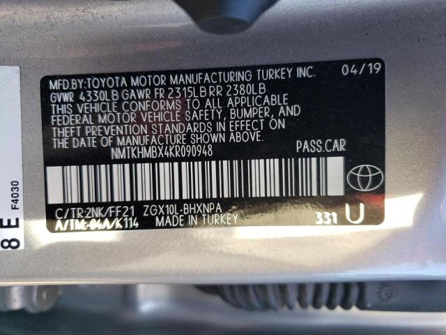Photo 10 from auction – 2019 TOYOTA C-HR XLE with VIN NMTKHMBX4KR090948