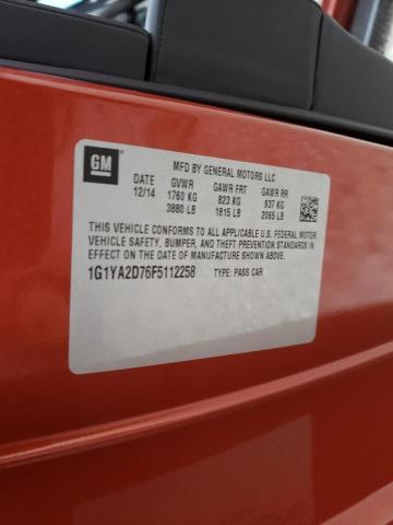 Photo 10 from auction – 2015 CHEVROLET CORVETTE S with VIN 1G1YA2D76F5112258