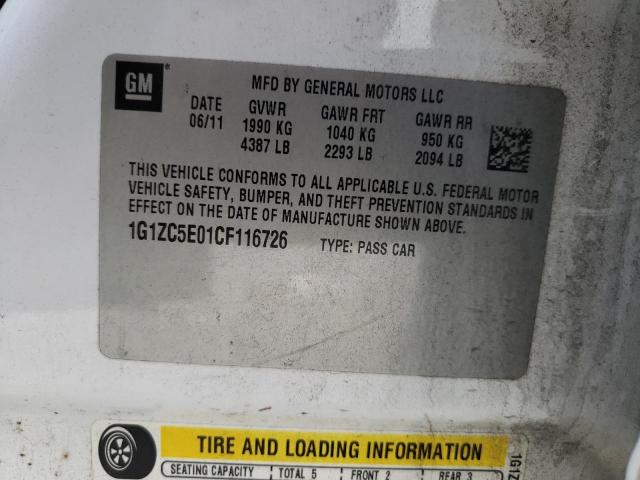 Photo 10 from auction – 2012 CHEVROLET MALIBU with VIN 1G1ZC5E01CF116726