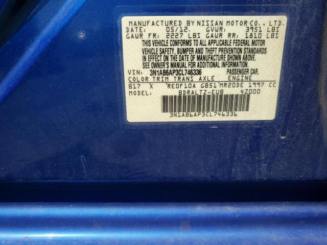 Photo 10 from auction – 2012 NISSAN SENTRA 2.0 with VIN 3N1AB6AP3CL746336