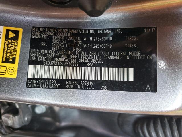 Photo 10 from auction – 2018 TOYOTA HIGHLANDER with VIN 5TDJZRFH2JS530299