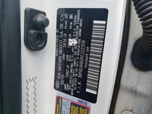 Photo 10 from auction – 2019 KIA RIO S with VIN 3KPA24AB2KE222359