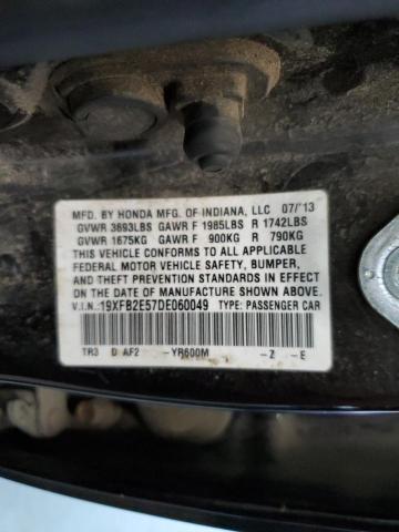 Photo 10 from auction – 2013 HONDA CIVIC LX with VIN 19XFB2E57DE060049