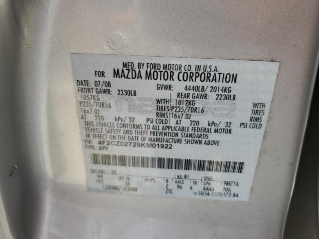 Photo 10 from auction – 2009 MAZDA TRIBUTE I with VIN 4F2CZ02729KM01922