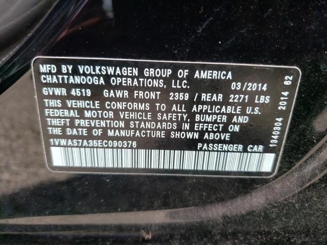 Photo 10 from auction – 2014 VOLKSWAGEN PASSAT S with VIN 1VWAS7A35EC090376