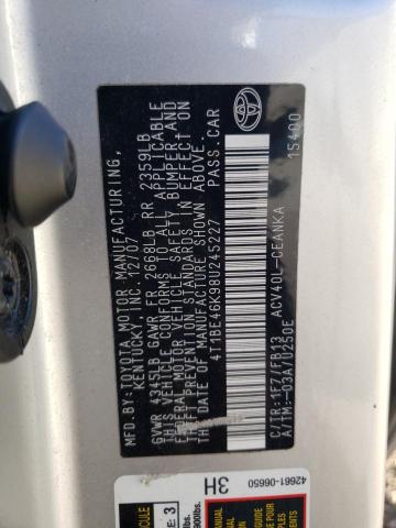 Photo 10 from auction – 2008 TOYOTA CAMRY CE with VIN 4T1BE46K98U245227