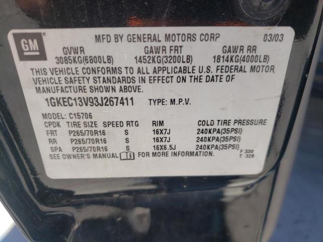 Photo 10 from auction – 2003 GMC YUKON with VIN 1GKEC13V93J267411