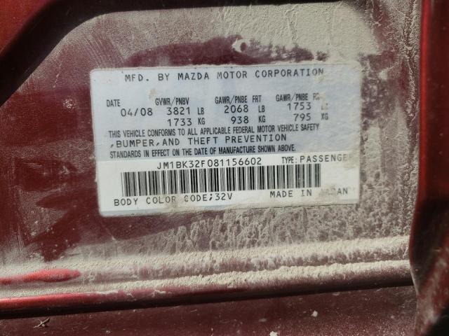 Photo 10 from auction – 2008 MAZDA 3 I with VIN JM1BK32F081156602