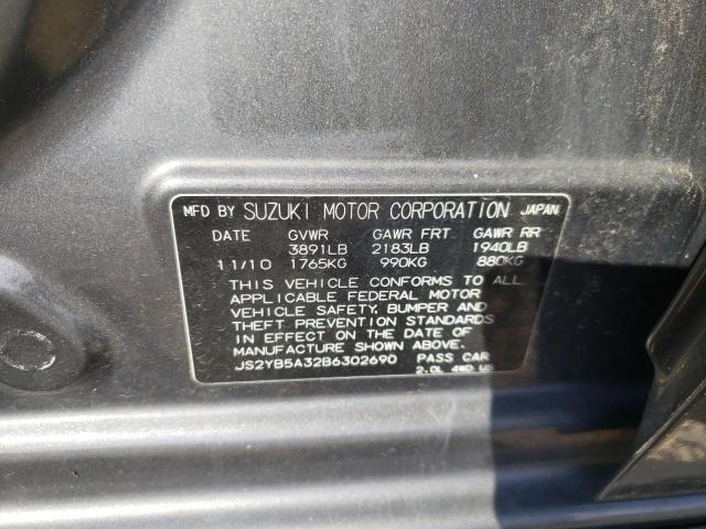 Photo 10 from auction – 2011 SUZUKI SX4 with VIN JS2YB5A32B6302690