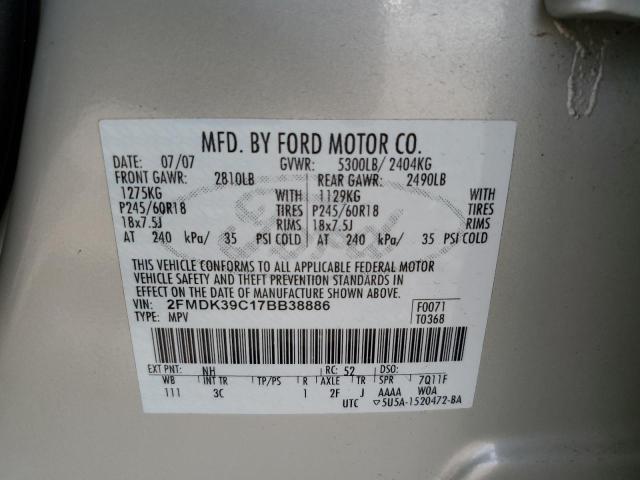 Photo 10 from auction – 2007 FORD EDGE SEL P with VIN 2FMDK39C17BB38886