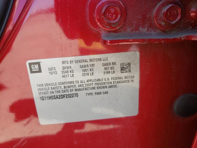 Photo 10 from auction – 2013 CHEVROLET MALIBU LTZ with VIN 1G11H5SA2DF202270