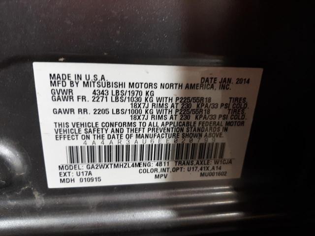 Photo 10 from auction – 2014 MITSUBISHI OUTLANDER with VIN 4A4AR3AU6EE020799
