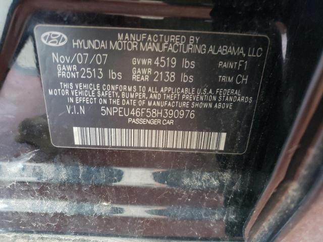 Photo 10 from auction – 2008 HYUNDAI SONATA SE with VIN 5NPEU46F58H390976