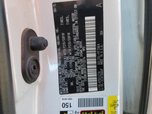 Photo 10 from auction – 2015 TOYOTA SIENNA XLE with VIN 5TDDK3DC0FS112014