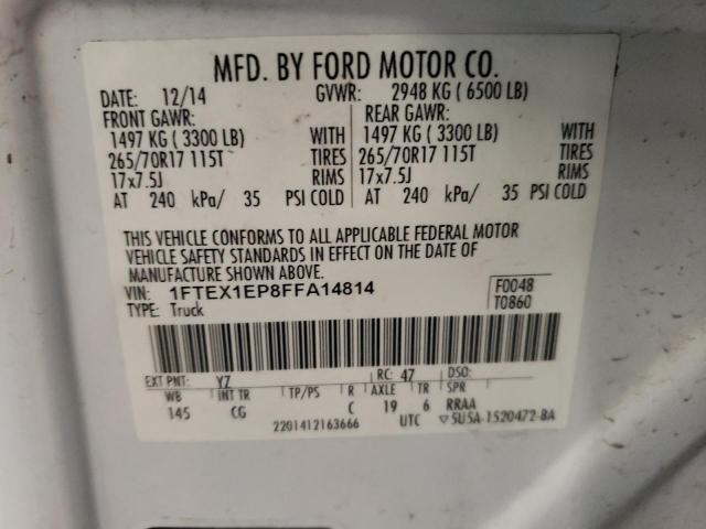 Photo 10 from auction – 2015 FORD F150 SUPER with VIN 1FTEX1EP8FFA14814