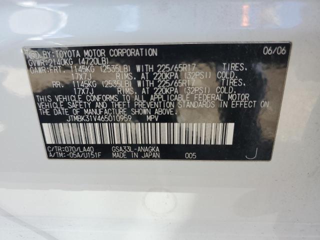Photo 10 from auction – 2006 TOYOTA RAV4 LIMIT with VIN JTMBK31V465010959