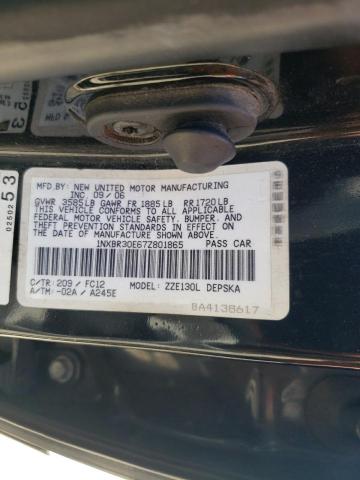 Photo 10 from auction – 2007 TOYOTA COROLLA CE with VIN 1NXBR30E67Z801865
