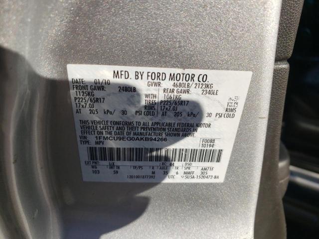 Photo 10 from auction – 2010 FORD ESCAPE LIM with VIN 1FMCU9EG0AKB94266