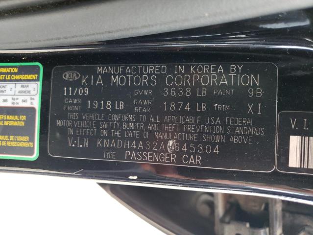 Photo 10 from auction – 2010 KIA RIO LX with VIN KNADH4A32A6645304