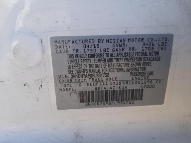Photo 10 from auction – 2015 NISSAN VERSA S with VIN 3N1CN7AP8FL931752