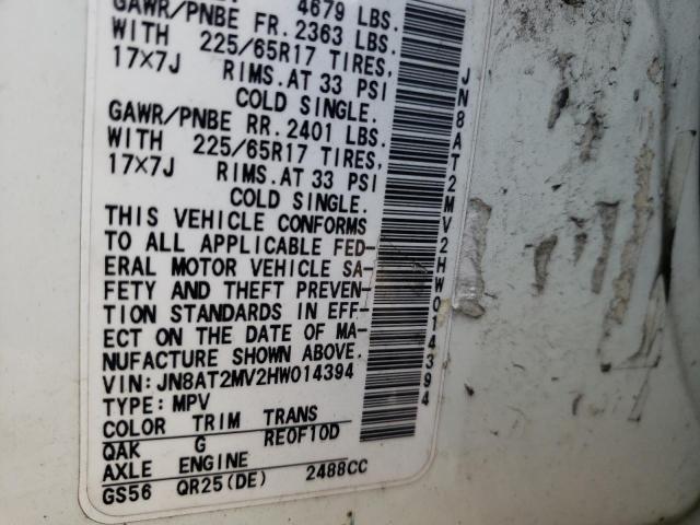Photo 10 from auction – 2017 NISSAN ROGUE S with VIN JN8AT2MV2HW014394