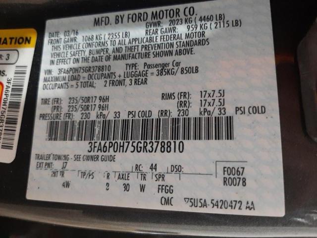 Zdjęcie 10 z aukcji – 2016 FORD FUSION z VIN 3FA6P0H75GR378810