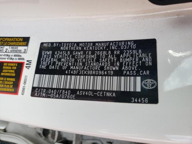 Photo 10 from auction – 2011 TOYOTA CAMRY BASE with VIN 4T4BF3EK9BR096419